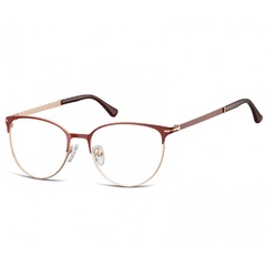 Okulary oprawki korekcyjne kocie oczy zerówki sunoptic 914f złoto-czerwone