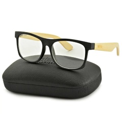Drewniane okulary nerd z filtrem blue light korekcyjne do komputera est-113k-1m