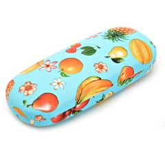 Twarde etui na okulary niebieskie w kolorowe owoce et-109b