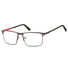 Okulary zerówki korekcyjne nerd prostokątne flex 909 czarno-czerwone