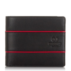 Portfel męski paolo peruzzi z czerwonymi lamówkam rfid in-11-red