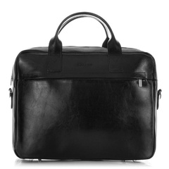Modna skórzana męska torba na ramię r03xl 9010-black