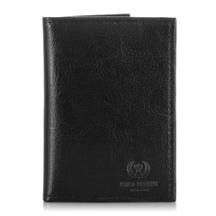 Eleganckie czarne skórzane etui na karty h-05-bl