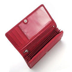 Elegancki burgundowy skórzany portfel damski 12129b-bg
