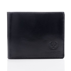Elegancki czarny skórzany portfel męski 096-bl