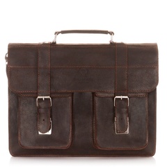 Brązowa skórzana torba męska aktówka vintage 045-br
