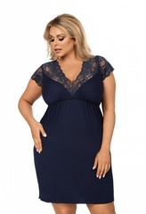 Koszula nocna size plus tess granatowa donna