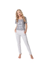 Piżama damska aruelle huggy bear long grey