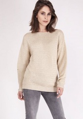 Sweter damski mkm beatrix swe 097 beżowy