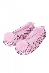Kapcie dziewczęce baletki yo! bl-68 panterka pompon