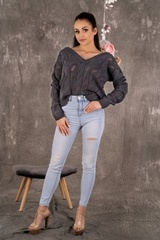 Sweter damski merribel gloris graphite