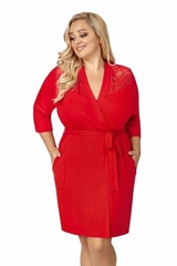 Szlafrok damski size plus tess czerwony donna