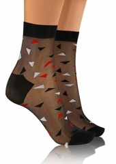 Skarpetki damskie fashion nylon trójkąty czarny/czarny sesto senso