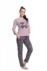 Piżama damska luna 565 cappuccino plus size