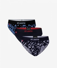 Slipy męskie 3mp-104 niebieski/granat/szary 3-pack atlantic