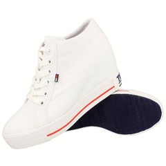 Tommy hilfiger wedge casual sneakers - sneakersy damskie na platformie