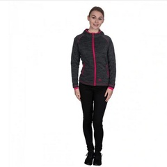 Polar damski full-zip z kapturem riverstone trespass black marl raspberry - xs