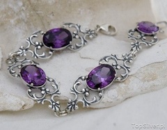 Violet - srebrna bransoletka z ametystem