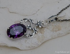 Violet - srebrny wisiorek z ametystem