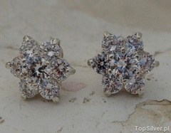 Garcia - srebrne kolczyki z kryształem swarovski