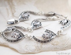 Maura - srebrny bransoletka z cyrkoniami crystal