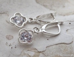 Sakura - srebrne kolczyki z cyrkoniami crystal