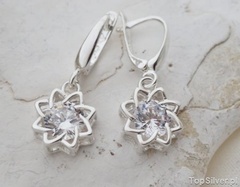 Misawa - srebrne kolczyki z cyrkonią crystal