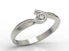 Pierścionek z białego złota z brylantem 0,06 ct h/si model ap-3206b