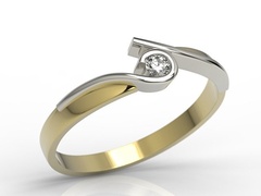 Pierścionek z żółtego i białego złota z brylantem 0,06 ct h/si model ap-3206zb
