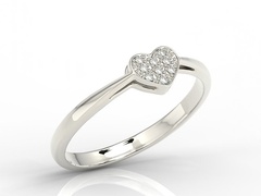Pierścionek z białego złota z brylantami 0,045 ct wzór lp-40b