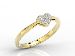 Pierścionek z żółtego złota z brylantami 0,045 ct wzór lp-40z-r