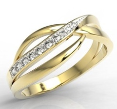 Pierścionek z żółtego złota z diamentami lp-6708z-r