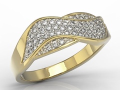 Pierścionek z żółtego złota z brylantami model ap-7924z-r, 0,24ct h/si