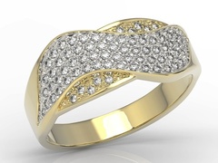 Pierścionek z żółtego złota z brylantami model ap-7937z-r, 0,37 ct h/si