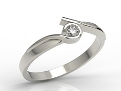 Pierścionek z białego złota z brylantem 0,08 ct h/si model ap-3208b
