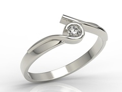 Pierścionek z białego złota z brylantem 0,12 ct h/si model ap-3212b