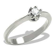 Pierścionek zaręczynowy z białego złota z diamentem 0,12 ct wzór ap-1012b