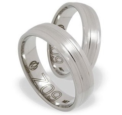 Obrączka z białego złota palladowego łz-09b-m