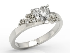 Pierścionek z topazem swarovski white i diamentami ap-53b