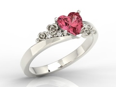 Pierścionek z topazem swarovski red i cyrkoniami ap-53b