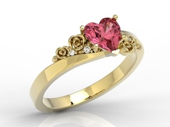 Pierścionek z topazem swarovski red i cyrkoniami ap-53z