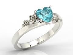 Pierścionek z topazem swarovski blue i cyrkoniami ap-53b