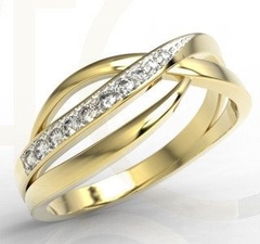 Zestaw - pierścionek, kolczyki i wisiorek z żółtego złota z diamentami lp-6708z-r-zest