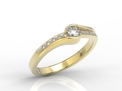 Pierścionek z żółtego złota z brylantami 0,19ct wzór bp-3419z-r