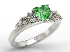 Pierścionek z białego złota z topazem swarovski rainforest i diamentami ap-5312b