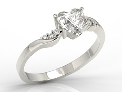 Pierścionek z białego złota z topazem swarovski white i cyrkoniami lp-70b