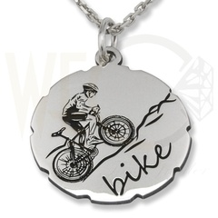 Wisiorek z łańcuszkiem ze srebra bike-1