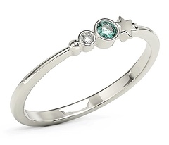 Pierścionek z białego złota z cyrkoniami swarovski mięta bp-6707b-c/mint