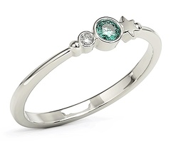 Pierścionek z białego złota z cyrkoniami swarovski mieta bp-6711b-c/mint