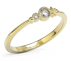 Pierścionek z żółtego złota z cyrkoniami swarovski lawenda bp-6711z-c/lav